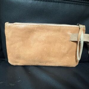 Able Light Brown Leather Wristlet